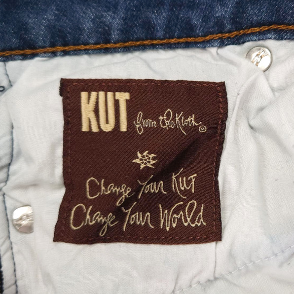 EUC Kut from the Kloth Mid-Rise Straight Leg Jeans Sz 4 [27]x28 Dark Indigo Blue - Picture 6 of 11